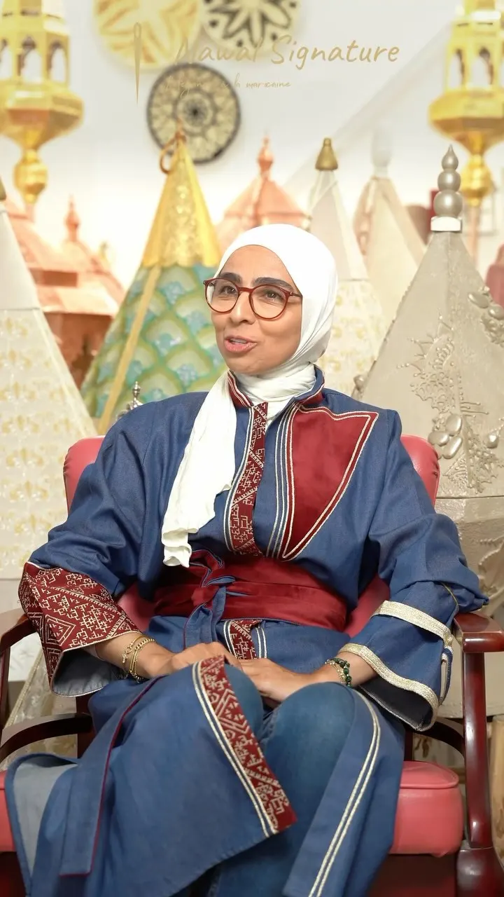 Nawal seated during an interview about her journey and the story behind Nawal Signature.